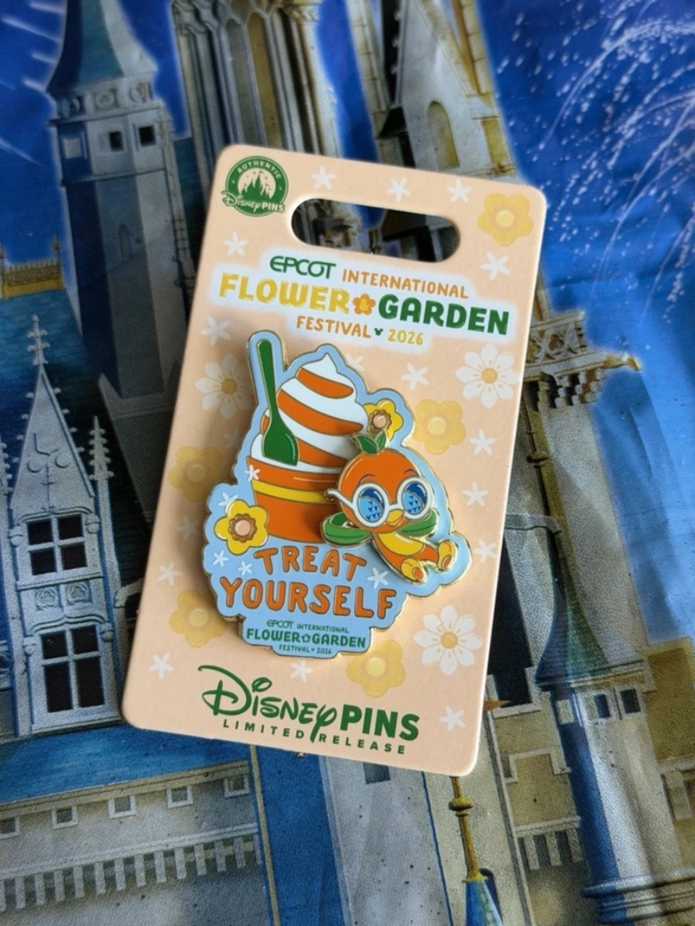 Disney Parks Epcot Flower Garden Festival Orange Bird Treat Yourself LR Pin